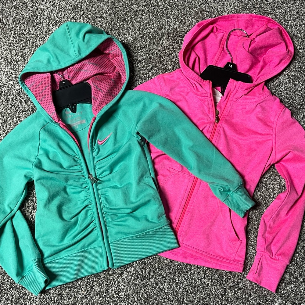 Bundle / Lot Girls athletic zip up hoodie jacket 2